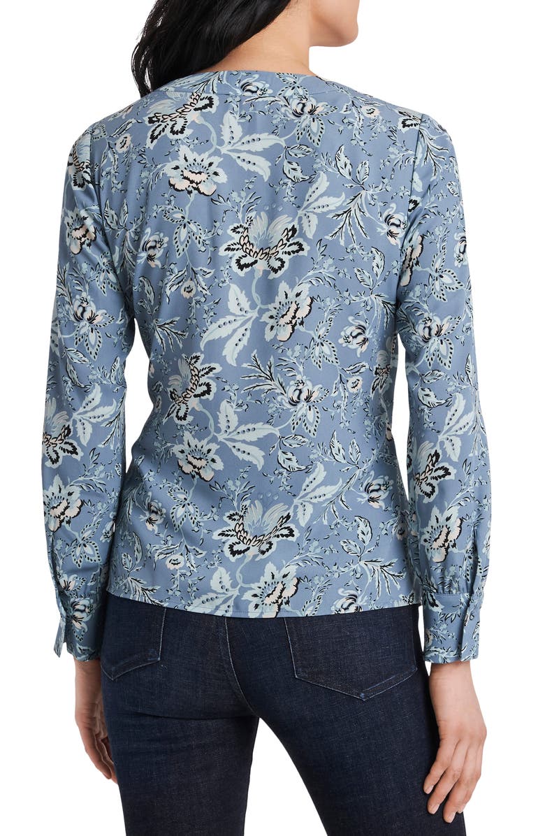 Vince Camuto Vince Camtuo Antique Floral Side Tie Long Sleeve Blouse, Alternate, color, 