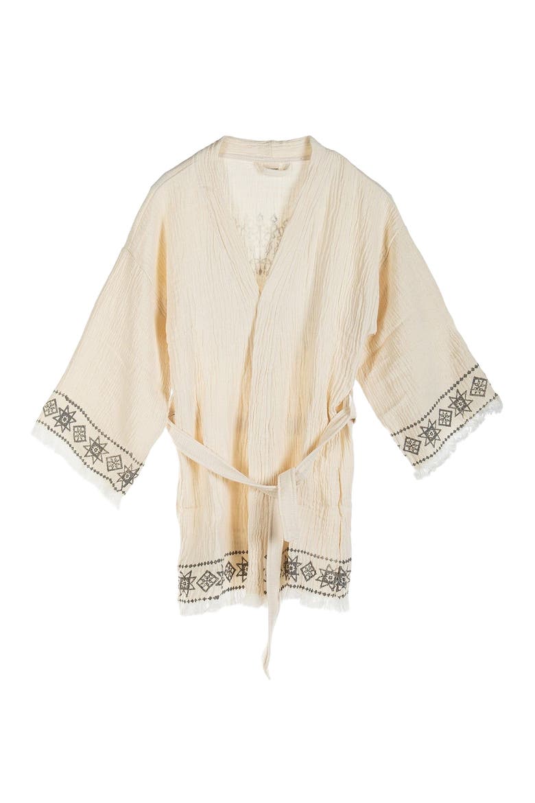 Melly - Mandala Pattern Handmade Cotton Robe Cover-Up, Main, color, Off-White
