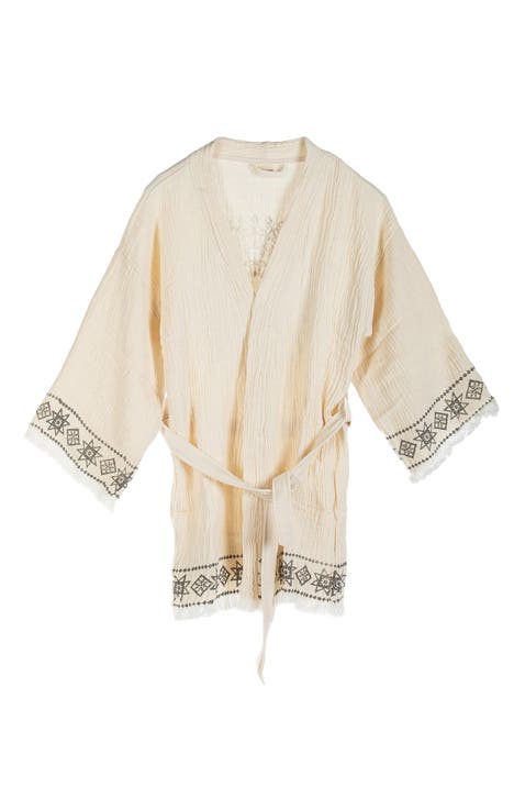 Melly - Mandala Pattern Handmade Cotton Robe Cover-Up