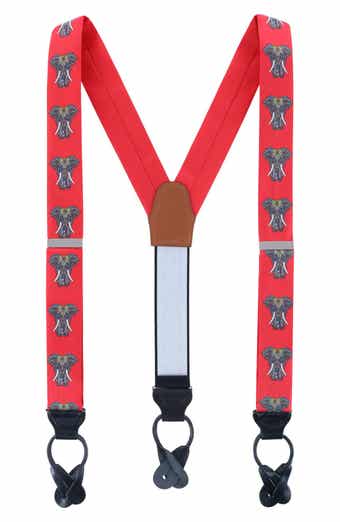 Trafalgar Trobal Elephant Print Silk Suspenders