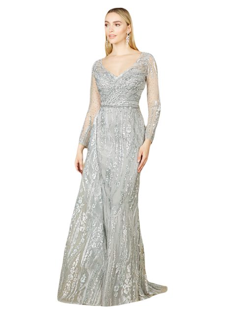 Asymmetrical Skirt Overlay Dress with Long Sleeves