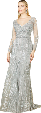 LARA New York Asymmetrical Skirt Overlay Dress with Long Sleeves