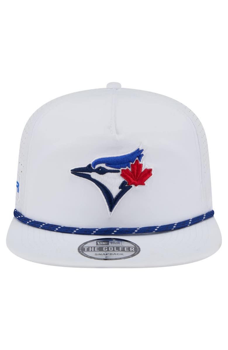 New Era Men's New Era White Toronto Blue Jays Perforated Golfer Snapback Hat, Alternate, color, 