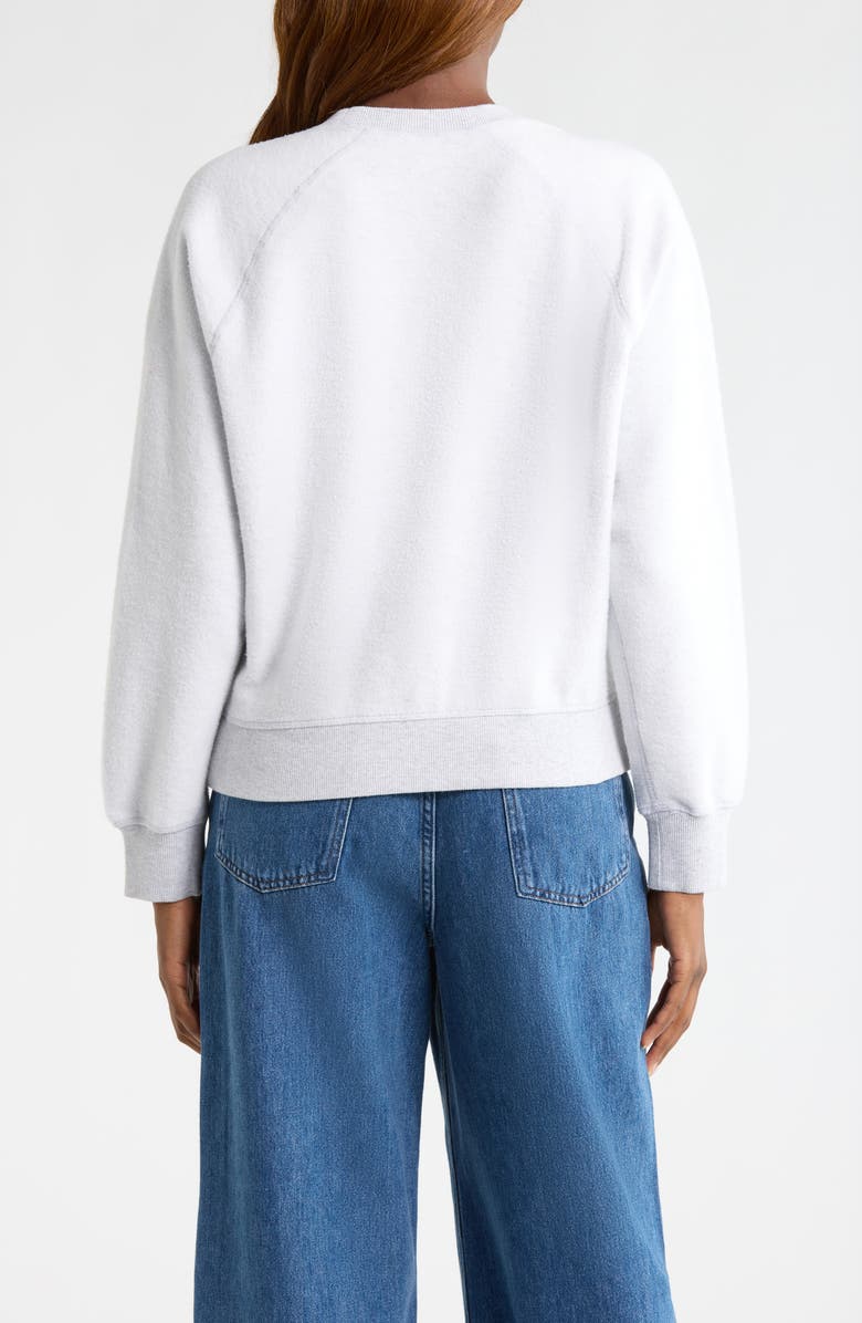 Marine Layer Cloud 9 Heart Appliqué Reversible Fleece Sweatshirt, Alternate, color, Heather Grey