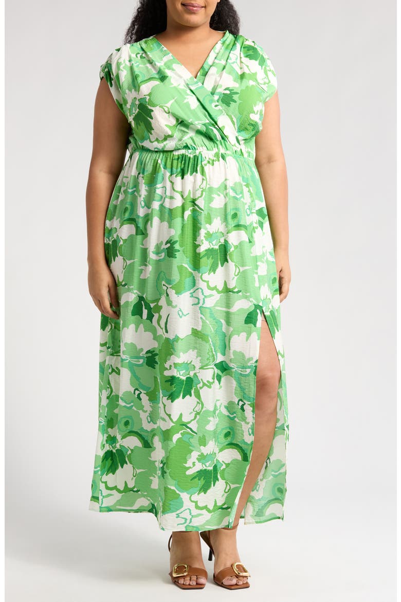 Floral Sleeveless Maxi Dress, Main, color, KELLY GREEN