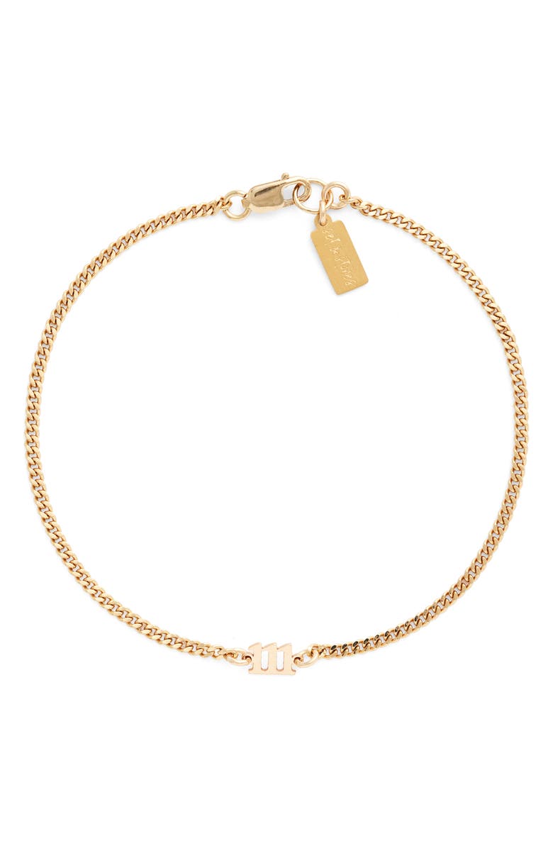 Set & Stones Angel Numbers Bracelet, Main, color, Gold / 111