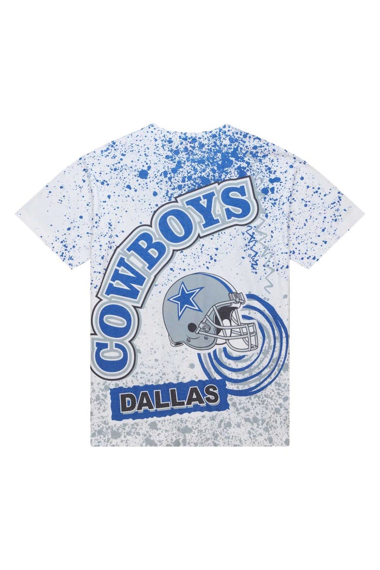 Men's Mitchell & Ness White Dallas Cowboys Team Burst Sublimated T-Shirt, Alternate, color, White