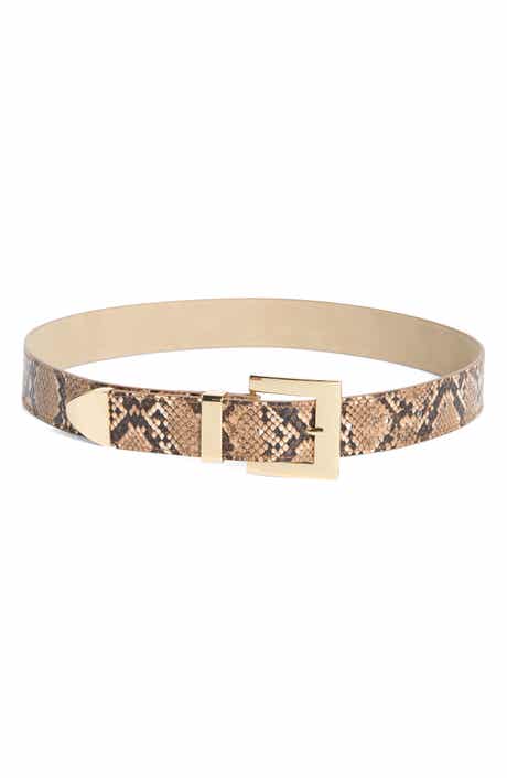 Steve Madden Snakeskin Print Faux Leather Belt