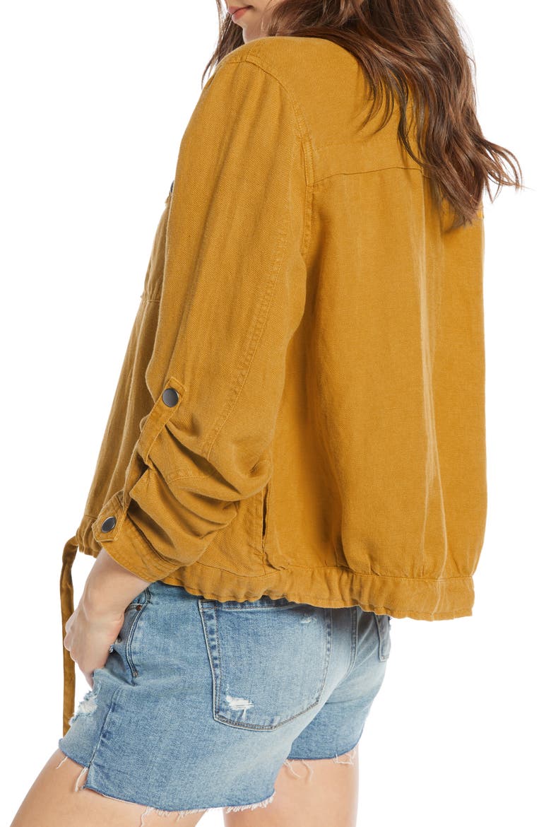 Linen Blend Field Jacket, Alternate, color, BROWN BUCKTHORN
