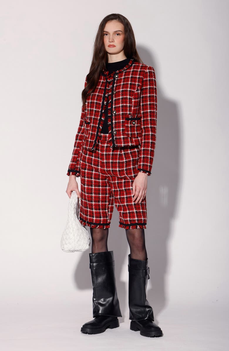 Walter Baker Taryn Plaid Tweed Jacket, Alternate, color,
