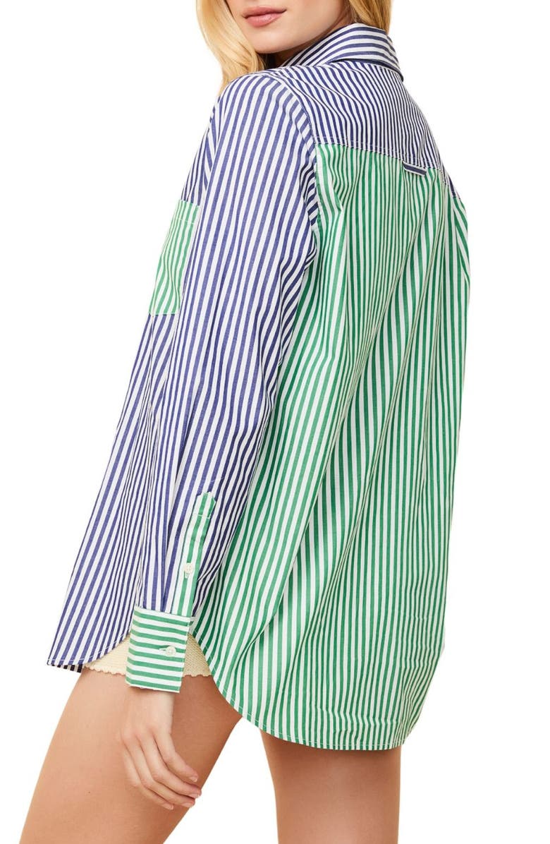 Solid & Striped The Oxford Striped Cotton Button-Up Shirt, Alternate, color,