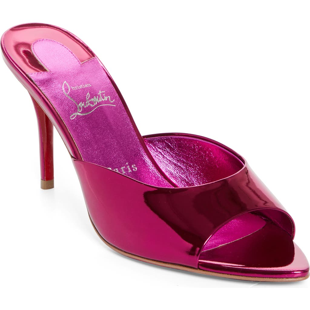 Christian Louboutin Miss Z Mirror Red Sole Mule Sandals In Billy