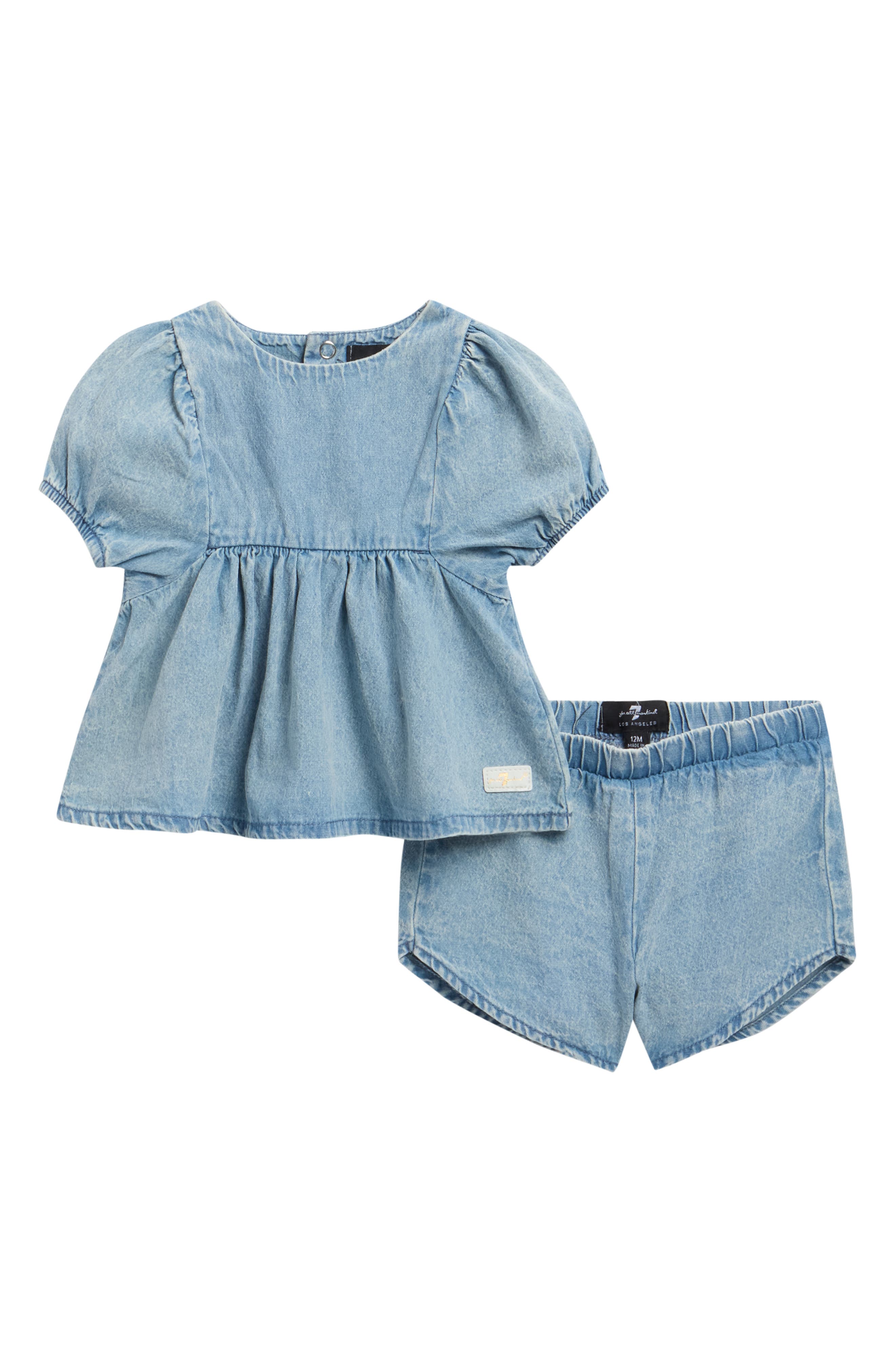 7 For All Mankind Bubble Sleeve Top & Bloomers