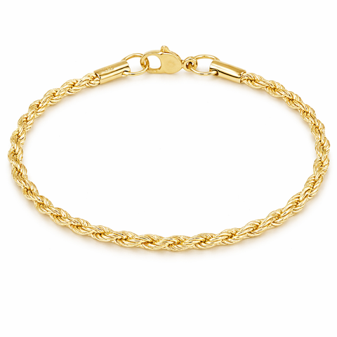 Sterling Silver Gold-Plated Rope Bracelet