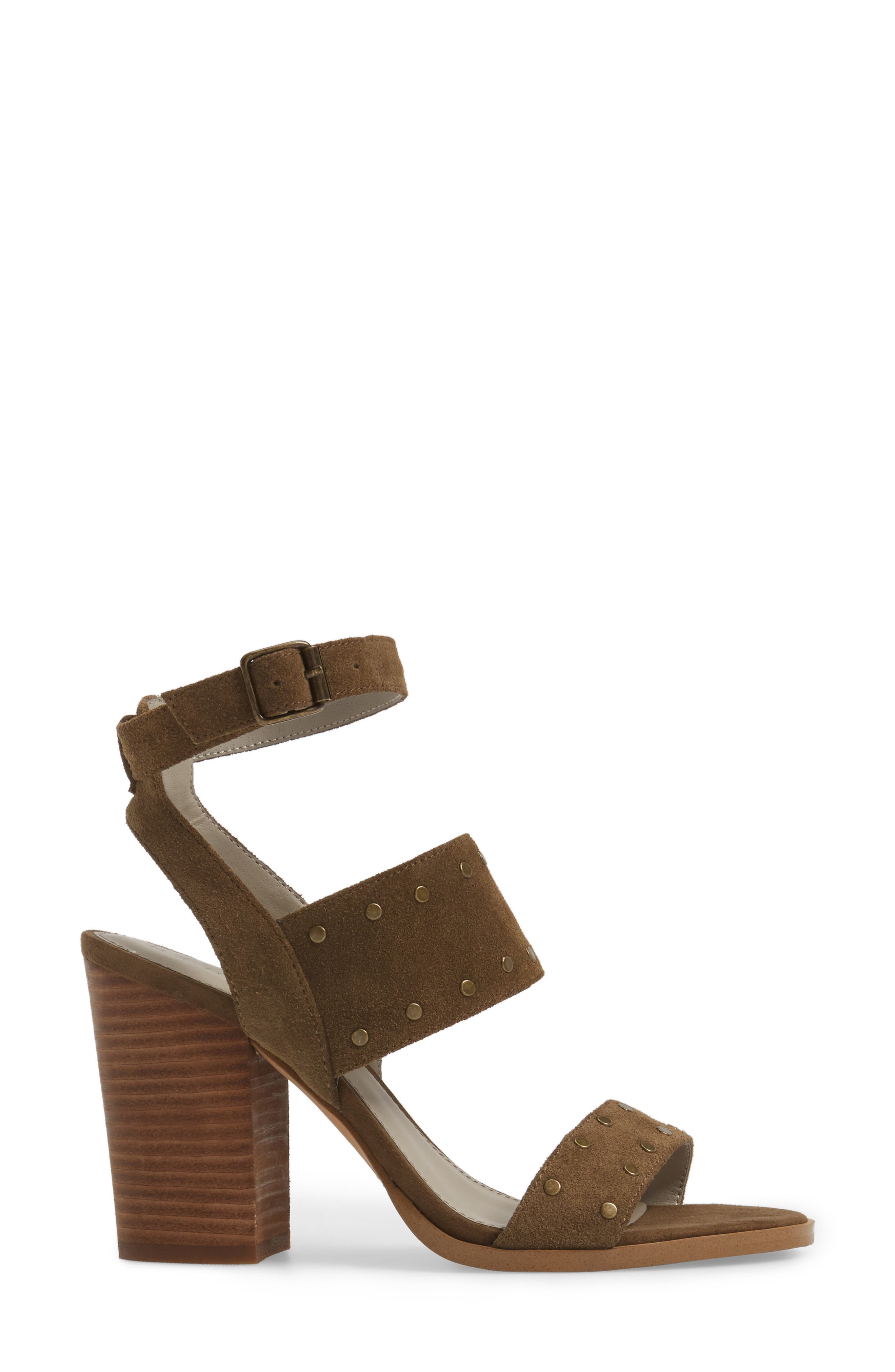Corrine Ankle Strap Sandal, Alternate, color, OLIVE SUEDE