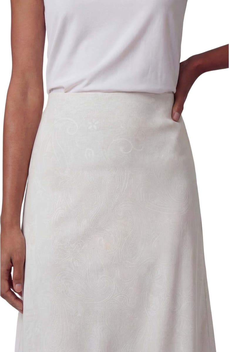 Lords of Harlech Paisley Explosion Womens Midi Skirt, Alternate, color, Paisley Explosion Ivory