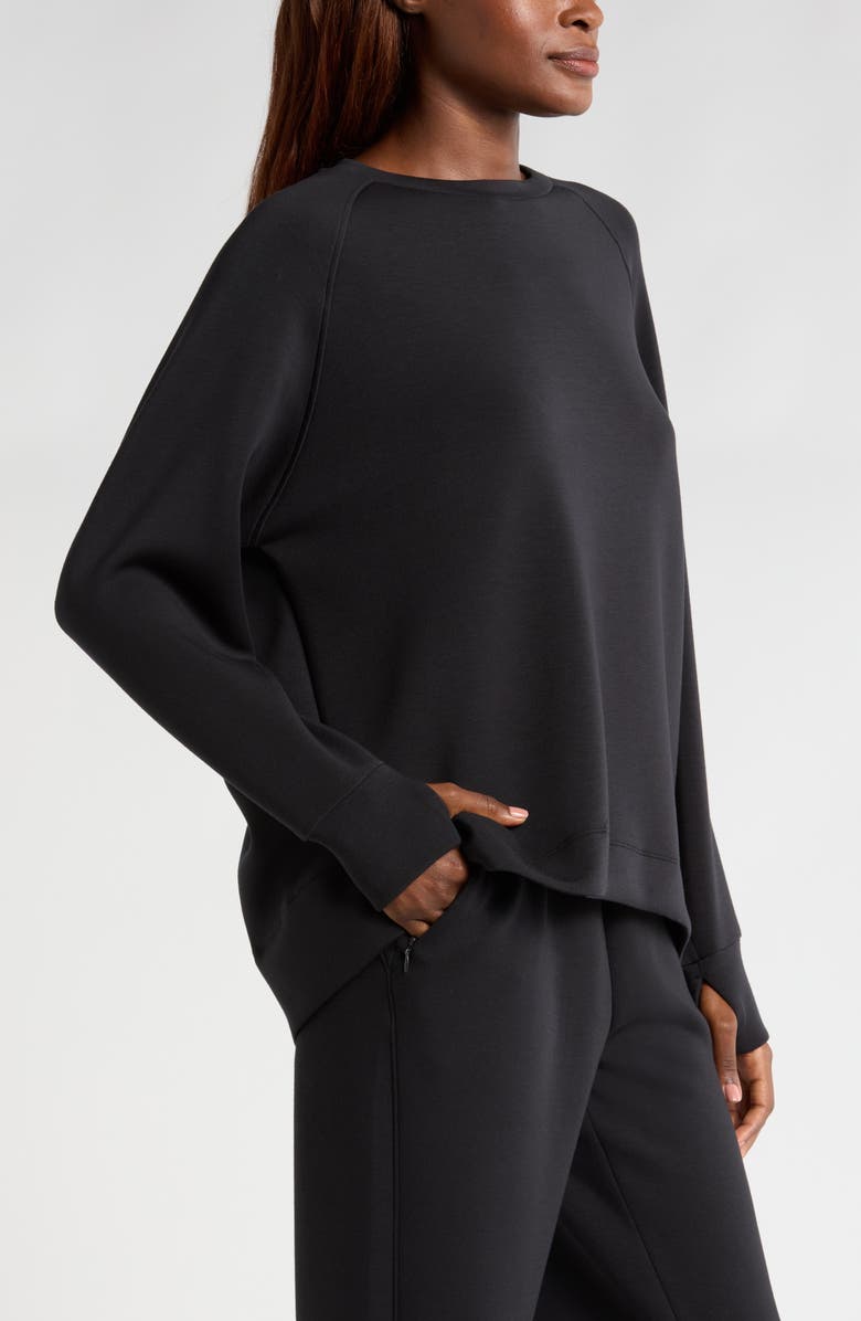 Zella Soft Scuba Knit Oversize Crewneck Sweatshirt, Alternate, color,