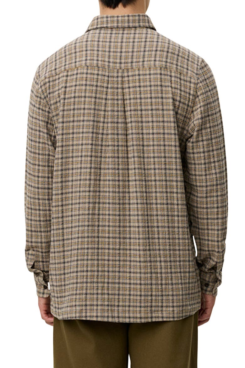 John Check Stretch Organic Cotton Blend Shirt, Alternate, color, DARK SAND