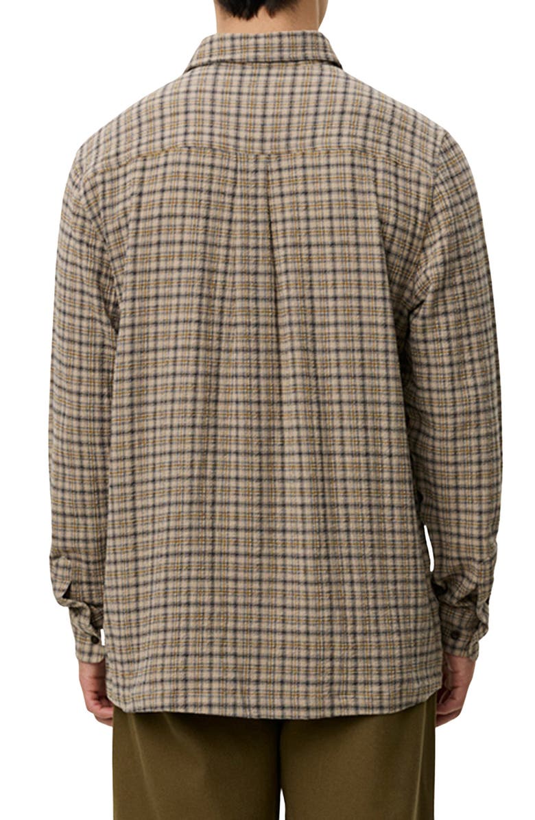 Les Deux John Check Stretch Organic Cotton Blend Shirt, Alternate, color, Dark Sand