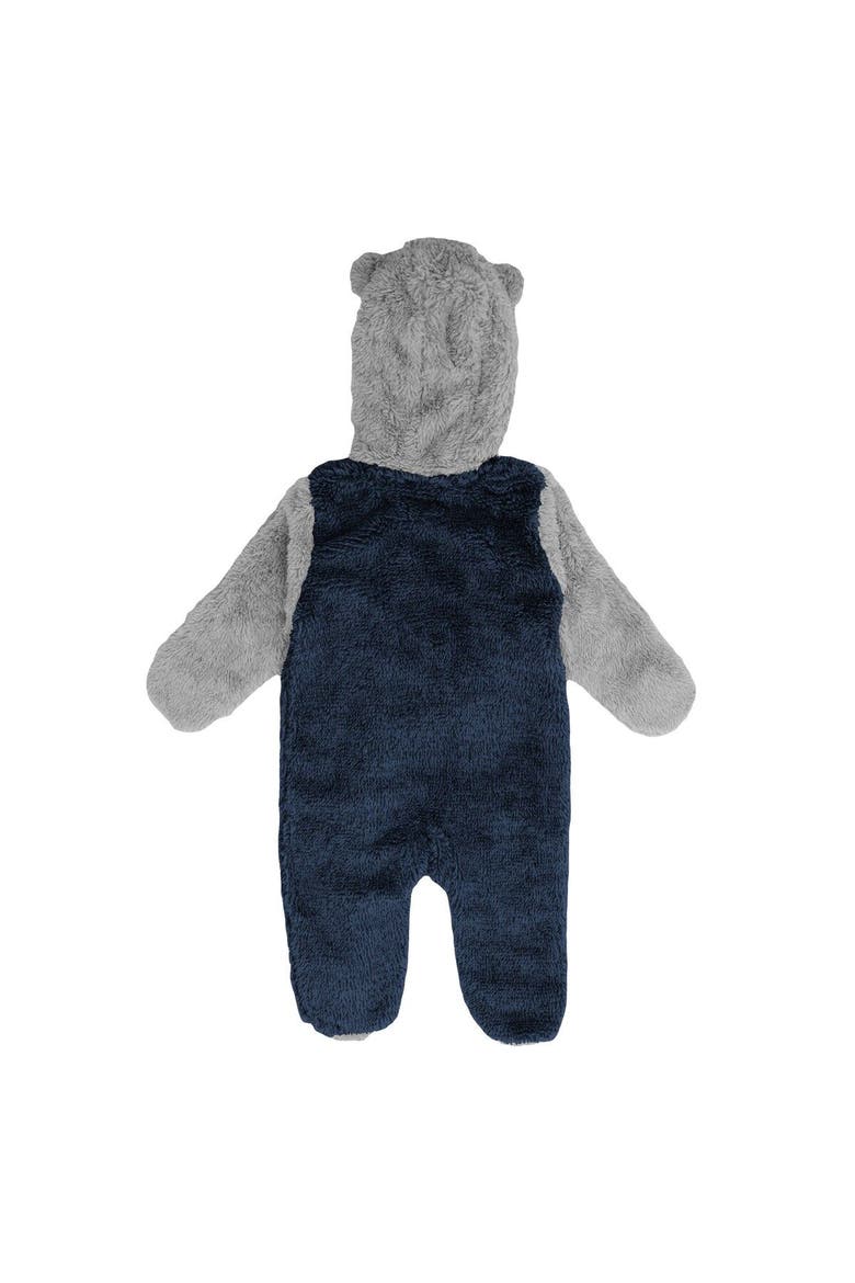 Newborn & Infant Navy Seattle Kraken Game Nap Teddy Fleece Bunting Full-Zip Sleeper, Alternate, color, Navy