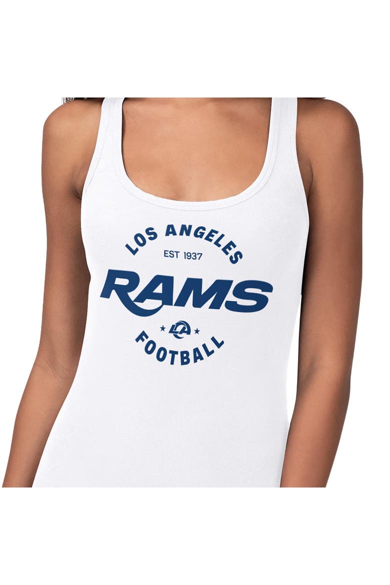 Women's G-III 4Her by Carl Banks White Los Angeles Rams Preseason Tank Top, Alternate, color, White