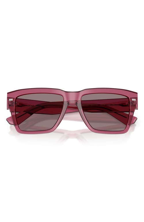 Dolce & Gabbana Dolce&gabbana 55mm Square Sunglasses In Transparent Bordeaux/purple