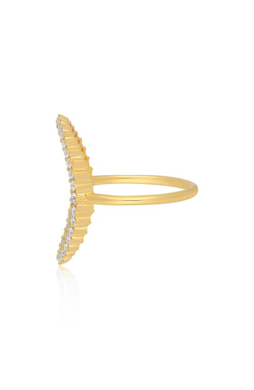 Ef Collection Graduated Diamond Oval Ring In 14k Yellow Gold