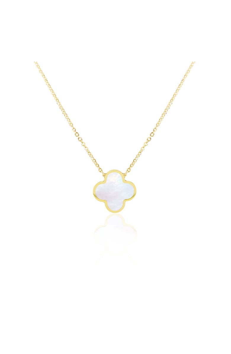 The Lovery Fine Jewelry Extra Large Mother of Pearl Single Clover Necklace, Main, color, Mother Of Pearl