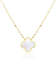 The Lovery Fine Jewelry Extra Large Mother of Pearl Single Clover Necklace