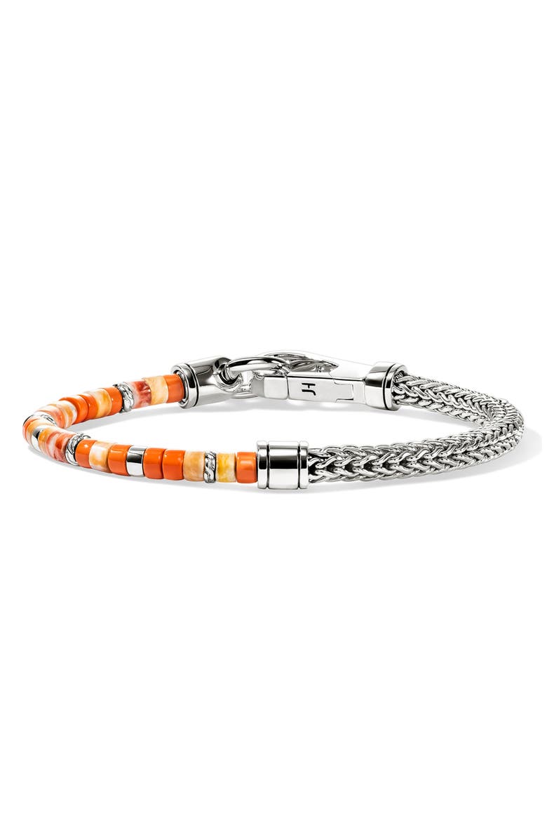 John Hardy Heishi Chain Bracelet, Main, color, Orange
