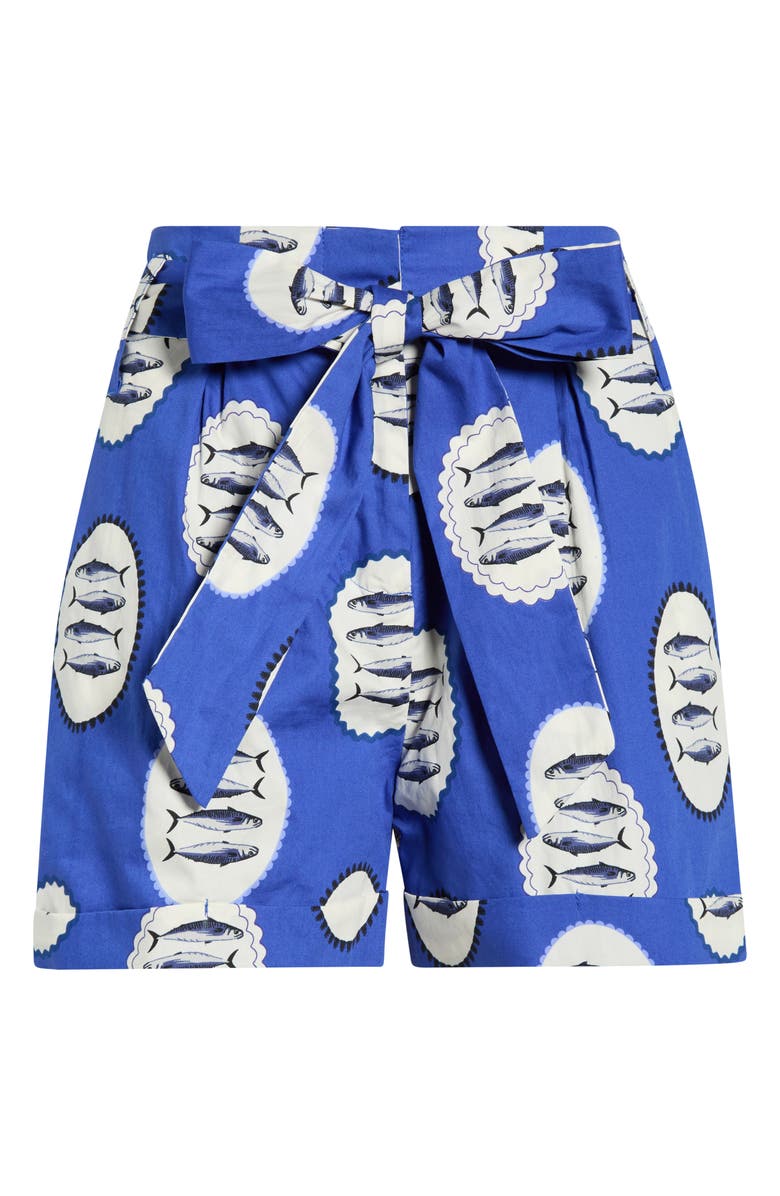 SUGARLIPS Rumi Town Pompom Cotton Shorts, Alternate, color, Navy-Crm-Blk