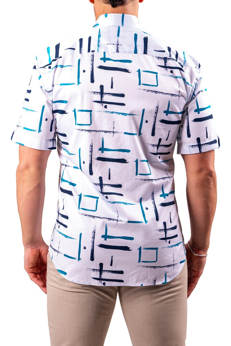 Galileo Resistance0319 White Short Sleeve Cotton Button-Up Shirt, Alternate, color, WHITE