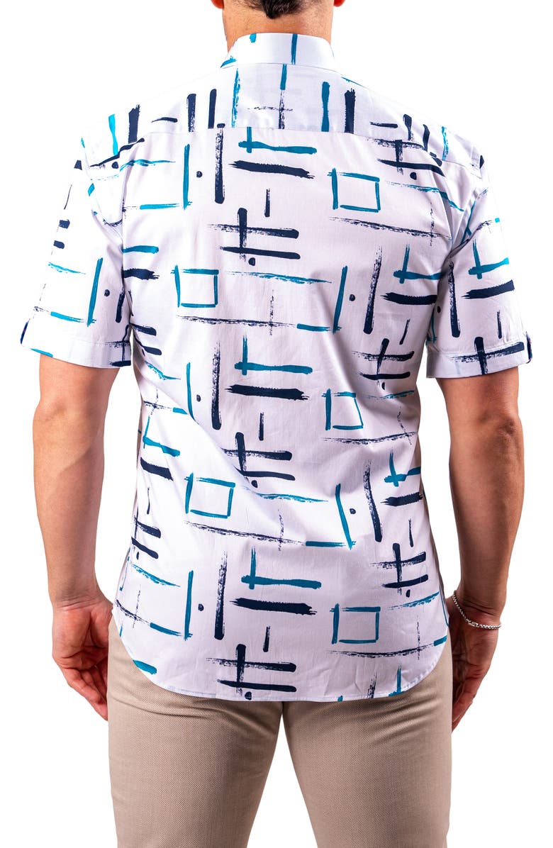 Maceoo Galileo Resistance0319 White Short Sleeve Cotton Button-Up Shirt, Alternate, color, White