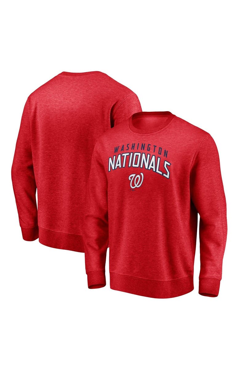 FANATICS Men's Fanatics Branded Red Washington Nationals Gametime Arch Pullover Sweatshirt, Main, color, 