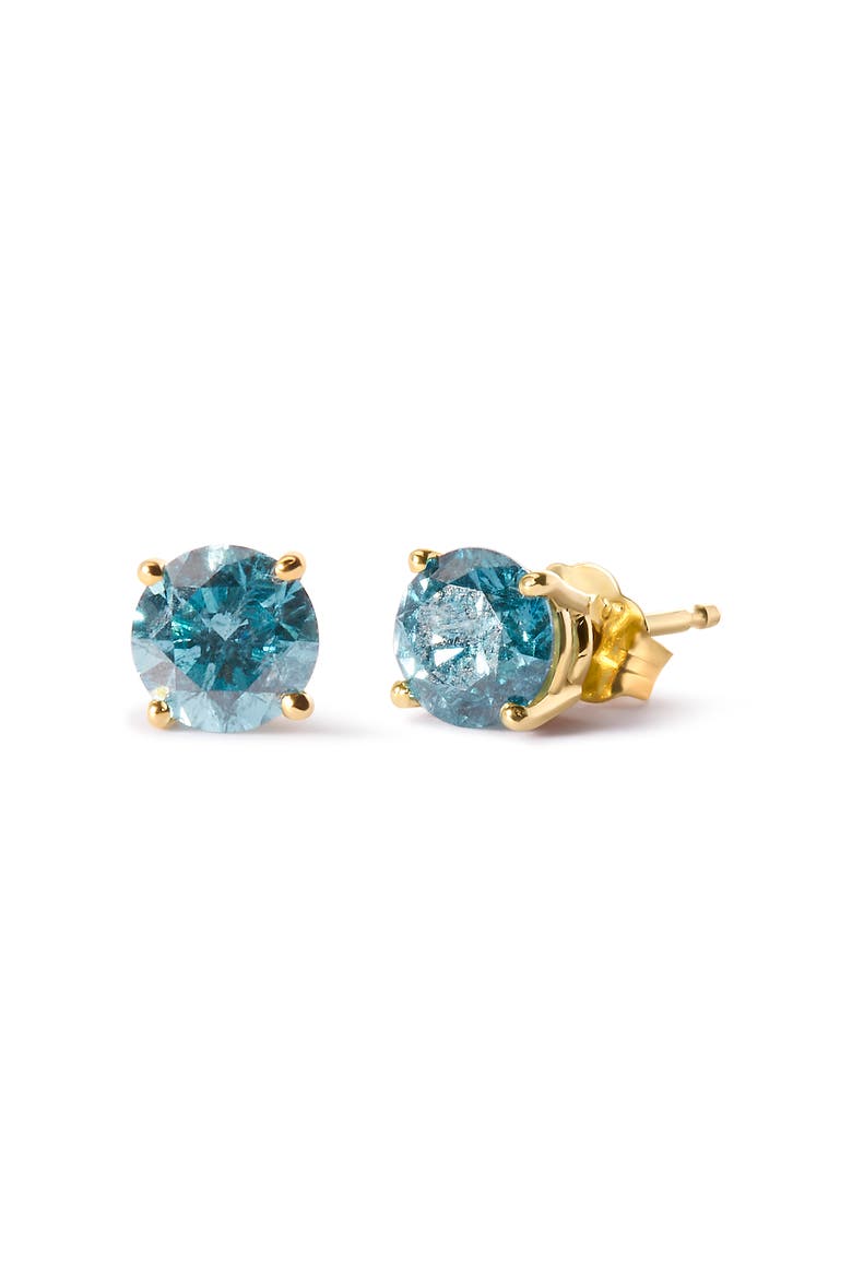 14K Yellow Gold 1.0 Cttw Treated Diamond Solitaire Stud Earrings, Alternate, color, Yellow