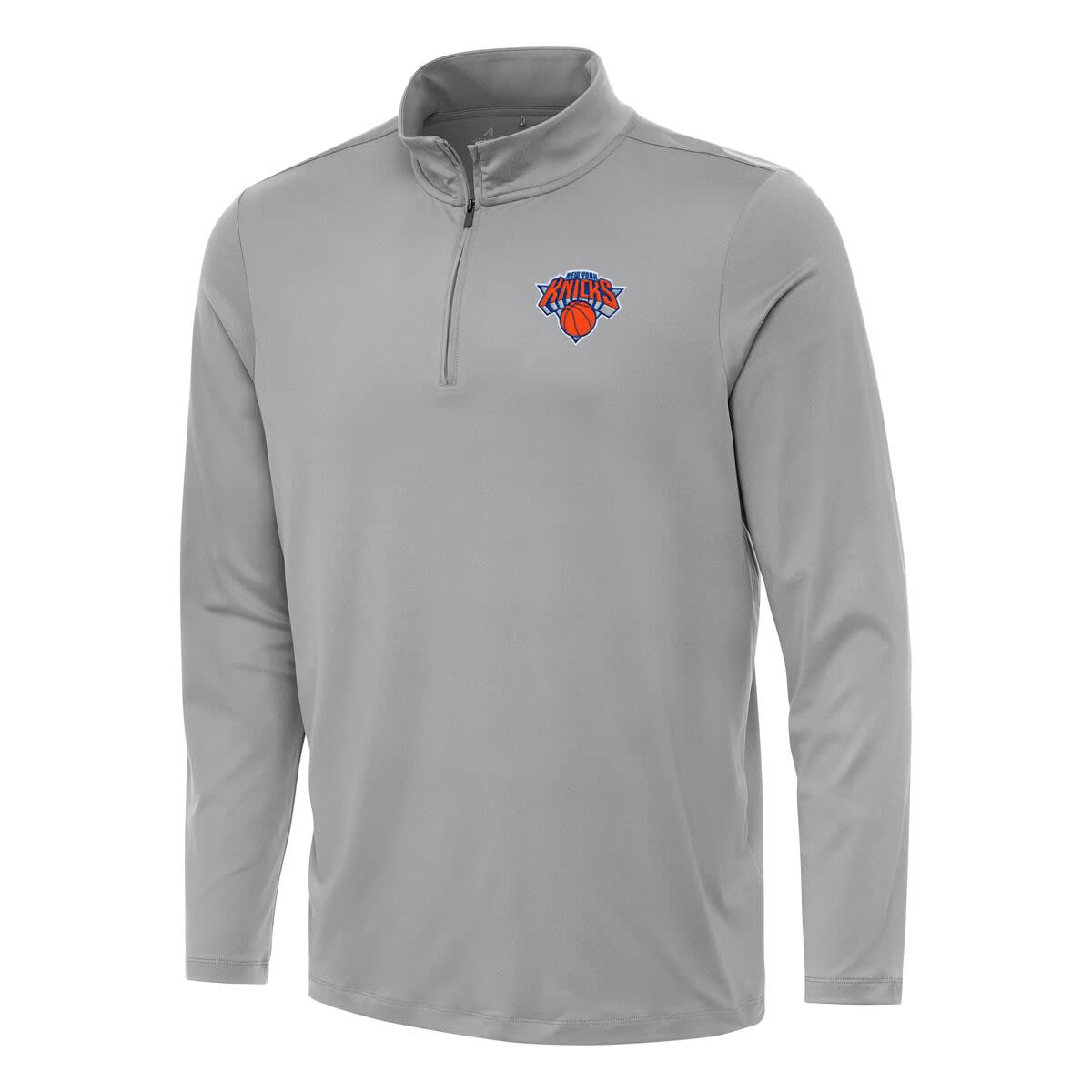 ANTIGUA Men's Antigua Gray New York Knicks Reprocess Quarter-Zip Top ...