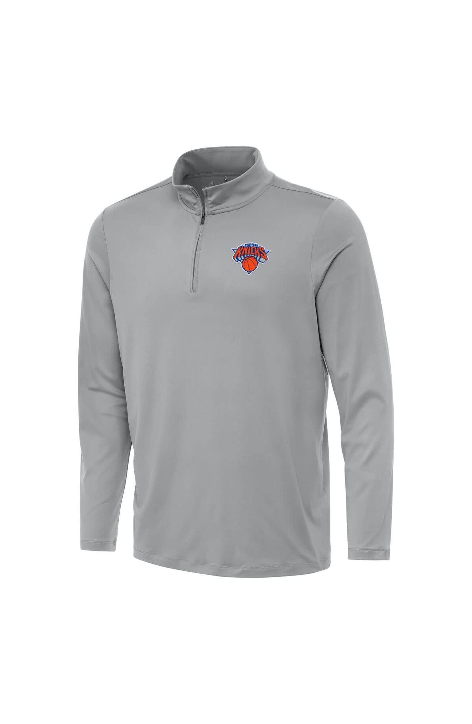 ANTIGUA Men's Antigua Gray New York Knicks Reprocess Quarter-Zip Top ...