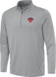 ANTIGUA Men's Antigua Gray New York Knicks Reprocess Quarter-Zip Top