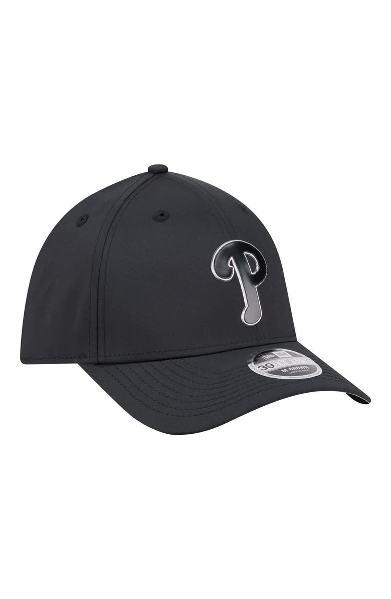 New Era Men's New Era Black Philadelphia Phillies Metallic 39THIRTY M-Crown Flex Hat, Alternate, color, Black