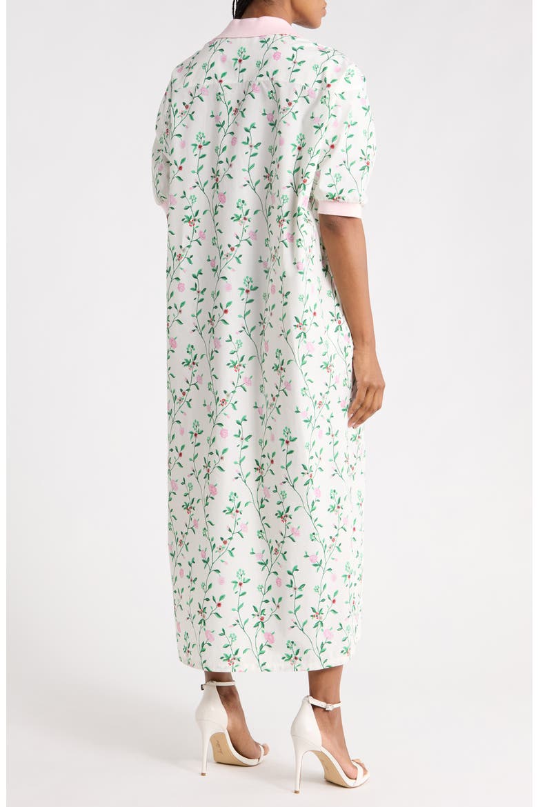 Floral Short Sleeve Polo Dress, Alternate, color, PINK