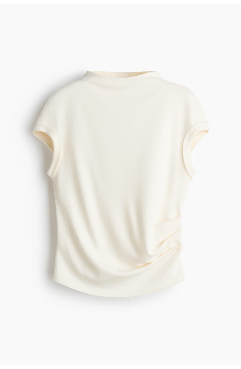 H&M Draped Fine-knit Top, Alternate, color, White