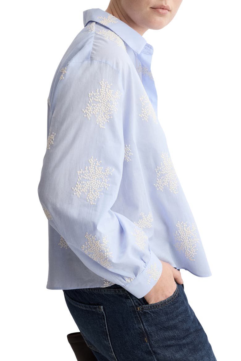 Floral Embroidered Button-Up Shirt, Alternate, color, SKY BLUE