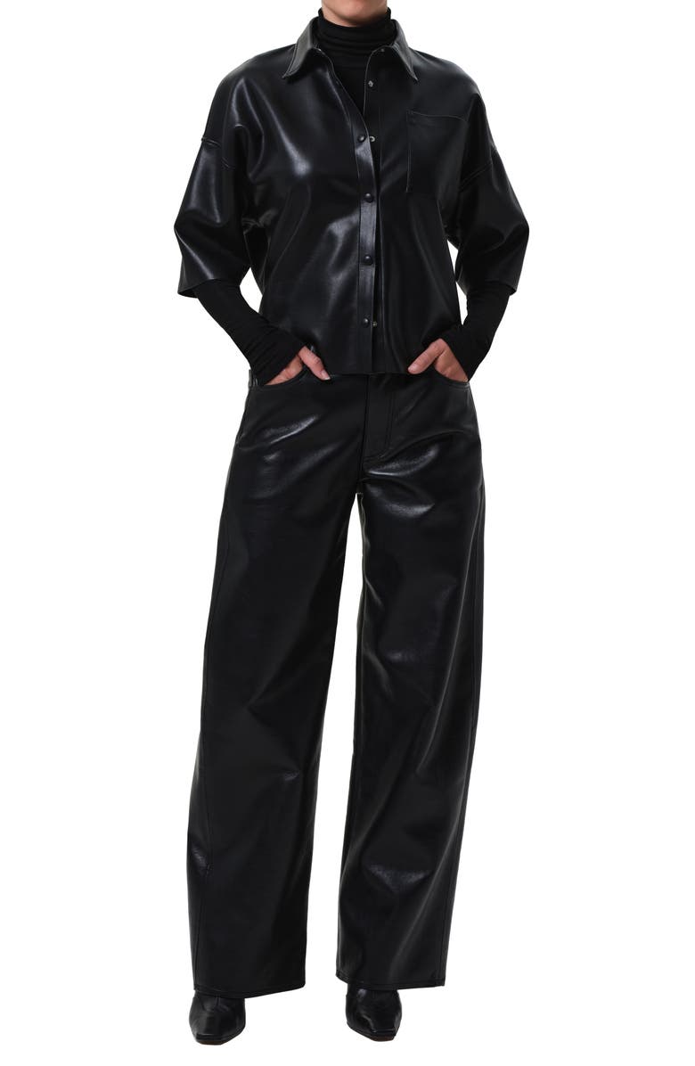 Citizens of Humanity Ayla Baggy Recycled Leather Blend Pants, Alternate, color, Black