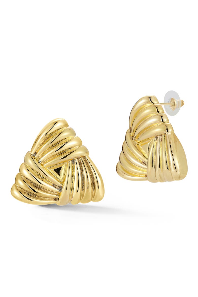Textured Triangle Stud Earrings, Main, color, GOLD