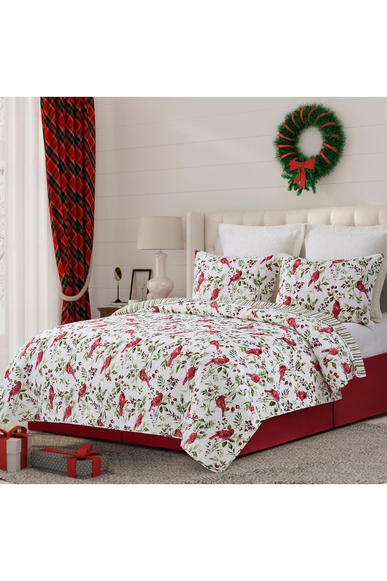Rosalind Cardinal Bedding Quilt Collection, Alternate, color, Red