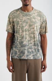Elwood Slub Print Cotton Crewneck T-Shirt