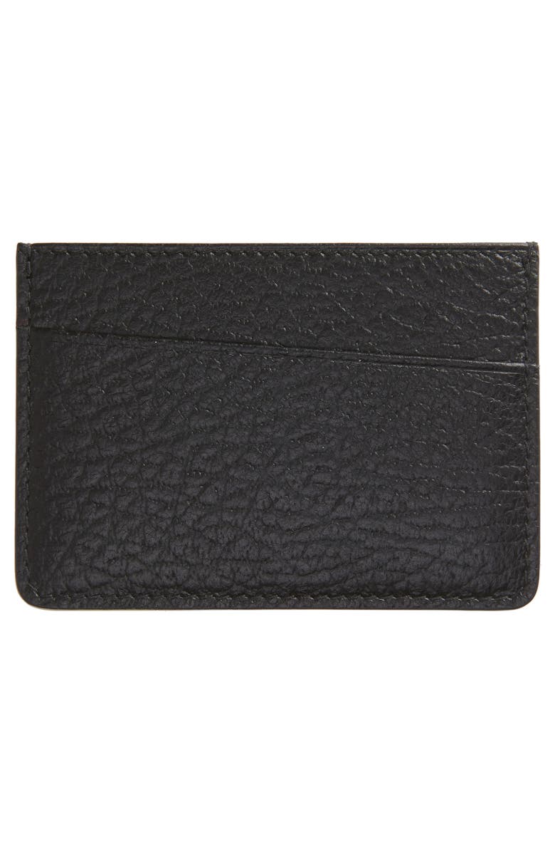 Maison Margiela Pebbled Leather Card Case, Alternate, color, Black