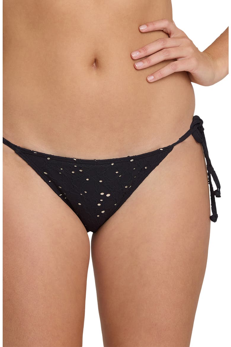 Eye on You Side Tie Bikini Bottoms, Alternate, color, BLACK PEBBLE