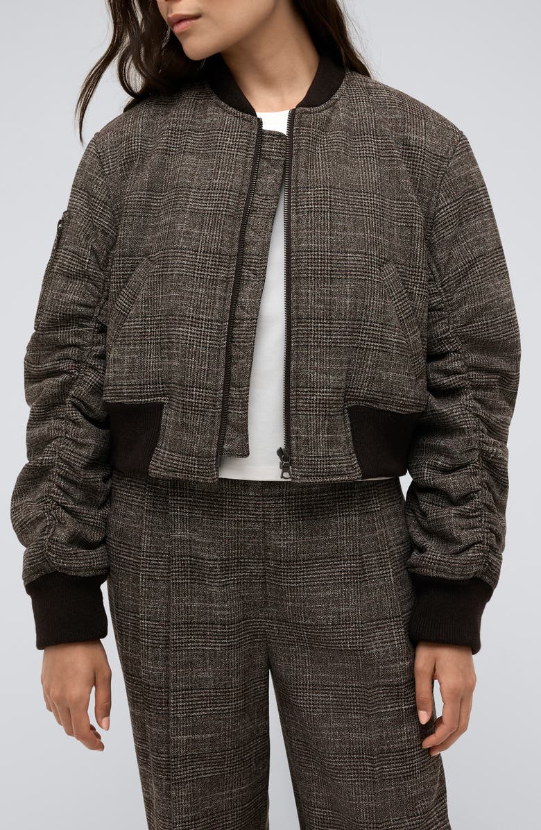 Kenneth Cole Plaid Crop Bomber, Main, color, 