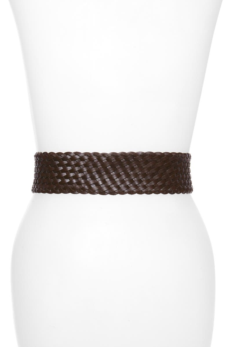 Treasure & Bond Square Buckle Braided Leather Belt, Alternate, color, 